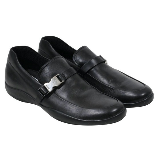 Prada Leather Buckle Vintage Loafers - Picture 1 of 6
